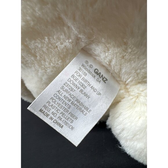 Baby Ganz White Soft Bunny Pellet Bottom Weighted 10" - Picture 5 of 9